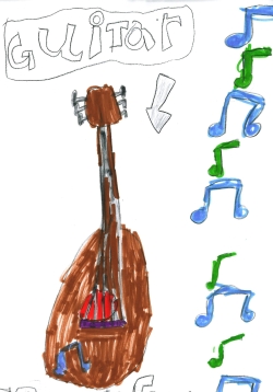 Marthas guitar tegning